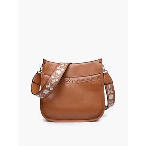 NEW JEN & CO. women's pippa stitch accent crossbody bag in brown